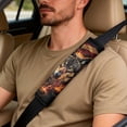 thumbnail image 5 of Xixirimido Car Seat Covers Front Seats Leather Universal Fit for Cars, Vans, Trucks, SUV, Set of 5 Car Seat Protector with Seatbelt Covers & Center Console Cover, Wolf Fire American Flag, 5 of 8