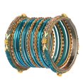 thumbnail image 6 of Efulgenz Indian Bangle Set for Wedding Crystal Rhinestone Bracelet Bangle Set Indian Bridal Bangles Set for Women with Glossy Metal Bangles Party Bangle Fashion Bollywood Jewelry (38 Pcs), 6 of 6