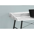 thumbnail image 2 of 48 Inch White Marble Look Computer Desk with Storage Hutch and Black X Frame, 2 of 11