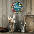 thumbnail image 7 of 1pc Round Spring Metal Tin Sign Welcome Hummingbird Vintage Metal Signs Rustic Flowers Wall Decor for Home Porch Living Room Greenhouse Farmhouse Yard Garden Indoor Outdoor 8 Inch Metal Sign Wall Deco, 7 of 7