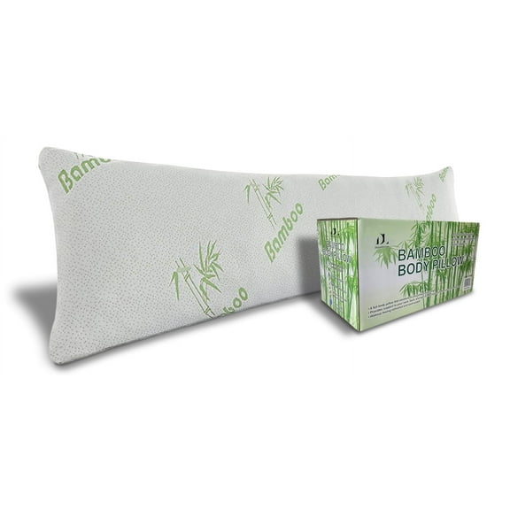 Full Body Pillow for Adults Bamboo - [Adjustable] Shredded Memory Foam Long Cooling Pillows, Removable and Washable Hypoallergenic Cover with Zipper