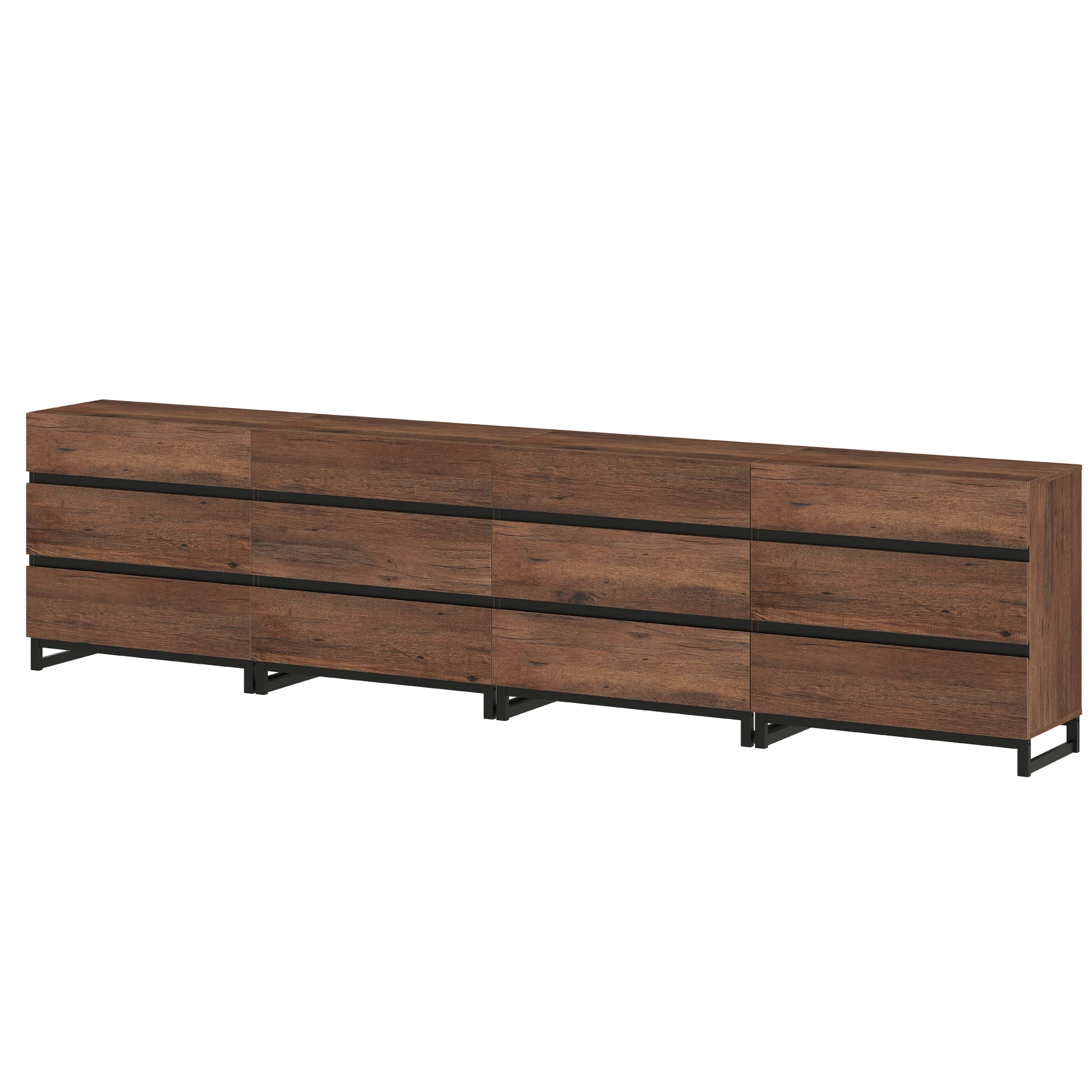 4 In 1 Multifunctional Sideboard Buffet Cabinets, Modern Sideboard With Adjustable Shelf And 12 Drawers, Coffee Bar Cabinet Storage Cabinet For Living Room, Kitchen,Brown