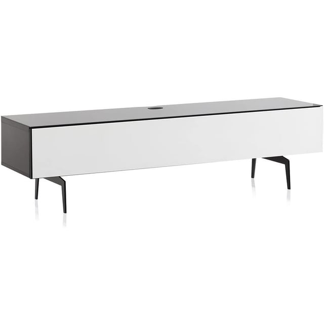 SONOROUS Studio ST-360 Wood and Glass Modern TV Stand with Spike Metal Legs for Sizes up to 75" (Modern Design Cabinet For Your Audio/Video Components and Consoles, Comes with I/R Repeater) - BLACK