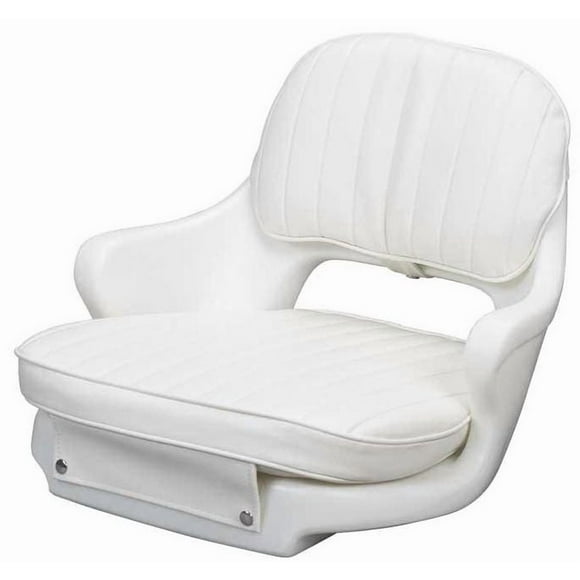 Moeller Marine Siège de Bateau ST2000-HD 2000; Siège de Barre; Style Baquet; Non Ajustable; Non Pliable; Blanc; Vinyle; Sans Appui-Tête; avec Coussin et Plaque de Montage; Résistant aux UV