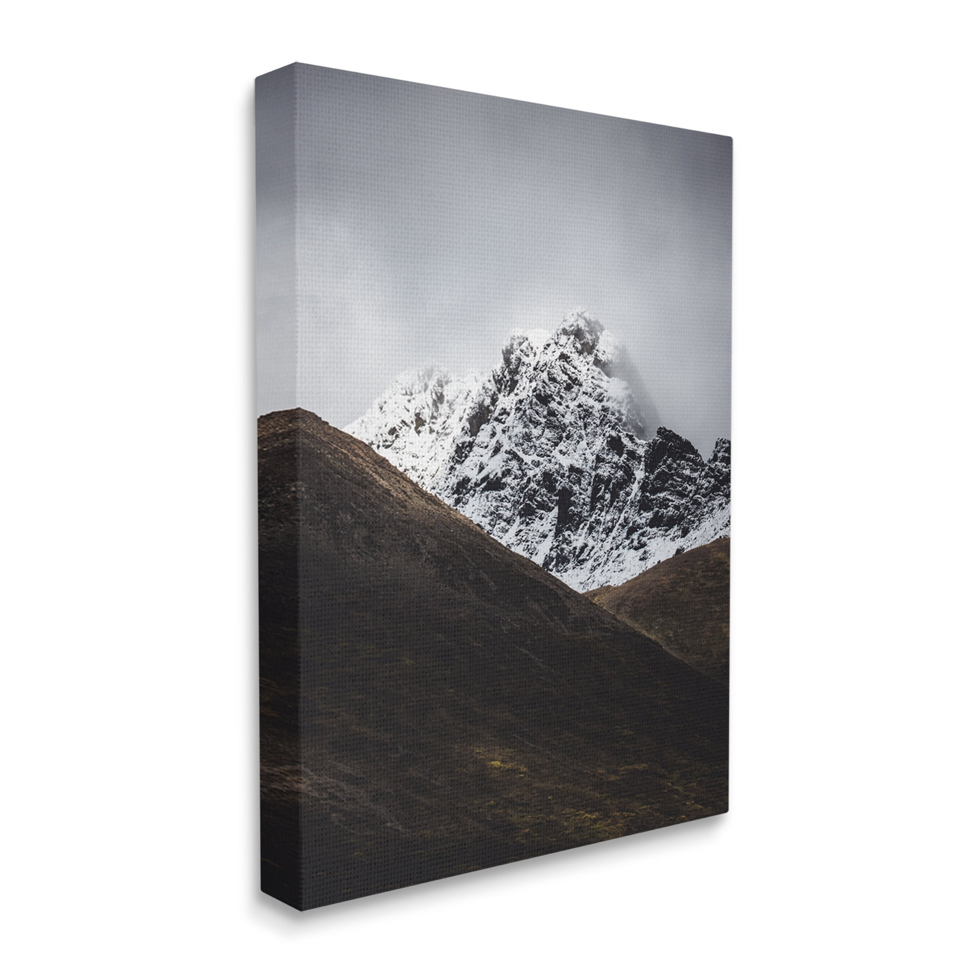Stupell Industries Icy Mountain Valley Landscape Photography Gallery Wrapped Canvas Art Print Wall Art, 36 x 48