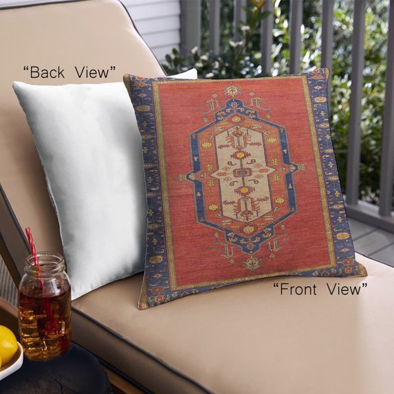 Ahgly Company Outdoor Square Mid-Century Modern Throw Pillow, 18 inch by 18 inch