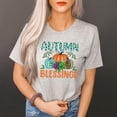 thumbnail image 2 of Autumn Blessings Shirt Pumpkins Hayrides Falling Leaves Shirt Women (Gray, Large), 2 of 6