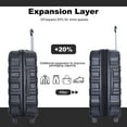 thumbnail image 3 of PAPROOS Hardside Luggage Set, 3 Piece 21in 25in 29in Carry on Suitcases Set with 2 Hooks and TSA Lock, Modern Lightweight Luggage Set, Hardshell Expandable Suitcase Set for Family Travel, Black, 3 of 13