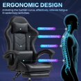thumbnail image 4 of BUPPLEE Ergonomic Adjustable PVC Game Desk Chair, 360° Swivel & 90°-135° Recline, Height Adjustable Office Chair for Home, Red, Blue, Black, White, 4 of 12