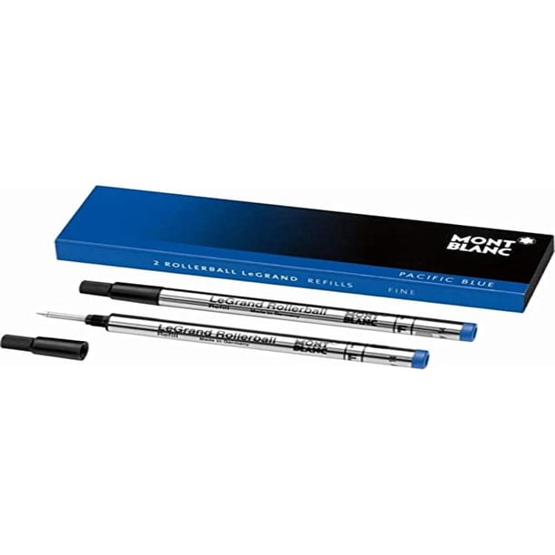 Recambio para bolígrafo Montblanc LeGrand Rollerball Fine, azul Pacífico, paquete de 2