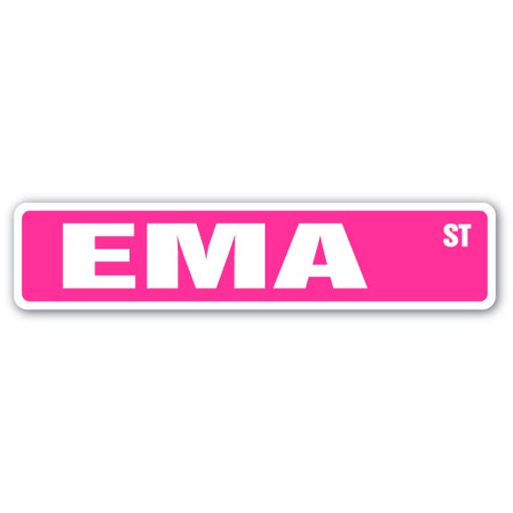 EMA Street Sign Childrens Name Room Sign | Indoor/Outdoor |  18" Wide