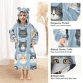 thumbnail image 3 of FORMRS Wearable Blanket Hoodie with Sleeves for Kids Cozy Flannel Sweatshirt, Cartoon Cute Cat, 3 of 7