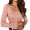 Pink, variant on Langwyqu Long Sleeve Autumn Winter Bottoming Tops Women Slim Fit O-Neck Button Cable Sweater