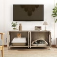 thumbnail image 2 of Demi Bonn 48" Modern Cat Litter Box Enclosure, Hidden Litter Box for 2 Cats, Cat House Furniture for Side Table or Nightstand, Gray, 2 of 8
