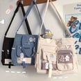 thumbnail image 2 of Large Capacity Cartoon Nylon Crossbody Bag - Adjustable Strap, Spacious Polyester Lining, Durable Messenger Handbag for School and Casual Use - No Edge Paint, Stylish and Fun Design, 2 of 6
