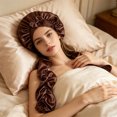 thumbnail image 5 of Silk Bonnet for Women Satin, Soft Elastic Band Silky Sleeping Cap Big Bonnets Jumbo Sleep Cap to Protect Hair, Long Braids Satin Bonnet, 5 of 7