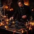 thumbnail image 6 of 6 Pack Halloween Realistic Black Crow Decorations Lifelike Feathered Ravens with Clips Party Props for Fence Tree Pumpkin Indoor Outdoor Decor, 6 of 8