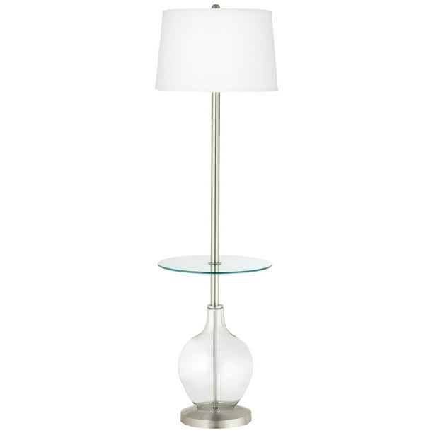 Color Plus Modern Floor Lamp With Table, Floor Lamp With Glass Table Attached