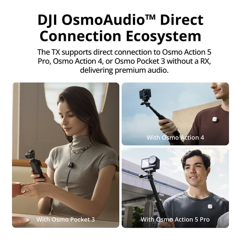 DJI Mic Mini 2.4GHz Wireless Microphone System, 2-Person Clip-On