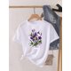 thumbnail image 3 of Camiseta estampada de manga corta para mujer, ropa con estampado de flores dulces de los años 90, Top para mujer, camiseta para mujer, ropa con cuello redondo, 3 of 5