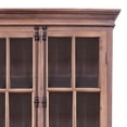 thumbnail image 2 of 88 Inch Tall Cabinet 4 Glass Panel French Doors Crown Molding Brown, 2 of 5