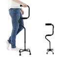 thumbnail image 1 of Bastón de Doble Apoyo Altura Ajustable | 2 Funciones: Apoyo para Incorporarse y Ayuda al Caminar con Base de 4 Patas para Mayor Estabilidad (Negro Mate), 1 of 10