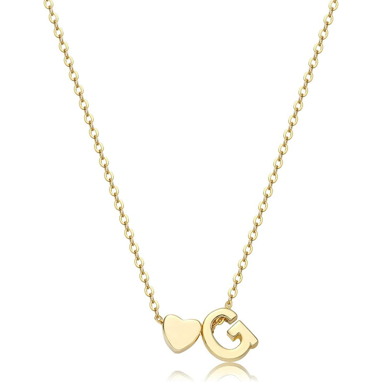 Qwzndzgr Heart Initial Necklaces for Women Girls