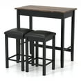 thumbnail image 2 of Furniture of America Leenie Wood 3-Piece Counter Height Dining Set in Black, 2 of 8