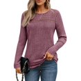 thumbnail image 2 of Camisa de Larga con Encaje para Mujer, Top de Otoño, Moda Elegante, Informal, Tipo Túnica, Suéter, Ropa de . Púrpura S, 2 of 8