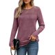 thumbnail image 2 of Camisa de Larga con Encaje para Mujer, Top de Otoño, Moda Elegante, Informal, Tipo Túnica, Suéter, Ropa de . Púrpura S, 2 of 8