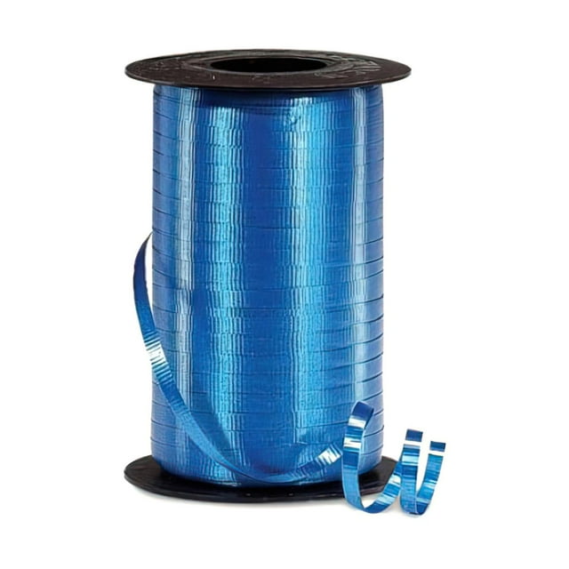 Hilo Listón Curly 100m Liso Para Regalos y Globos azul oscuro