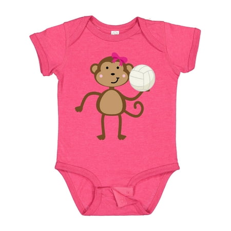 

Inktastic Cute Volleyball Girl Monkey Gift Baby Girl Bodysuit