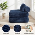 thumbnail image 3 of Neche Single Corduroy Convertible Sleeper Sofa - Folding, Pillow Included, Back Support, Portable for Living Room & Bedroom, Navy, 3 of 13