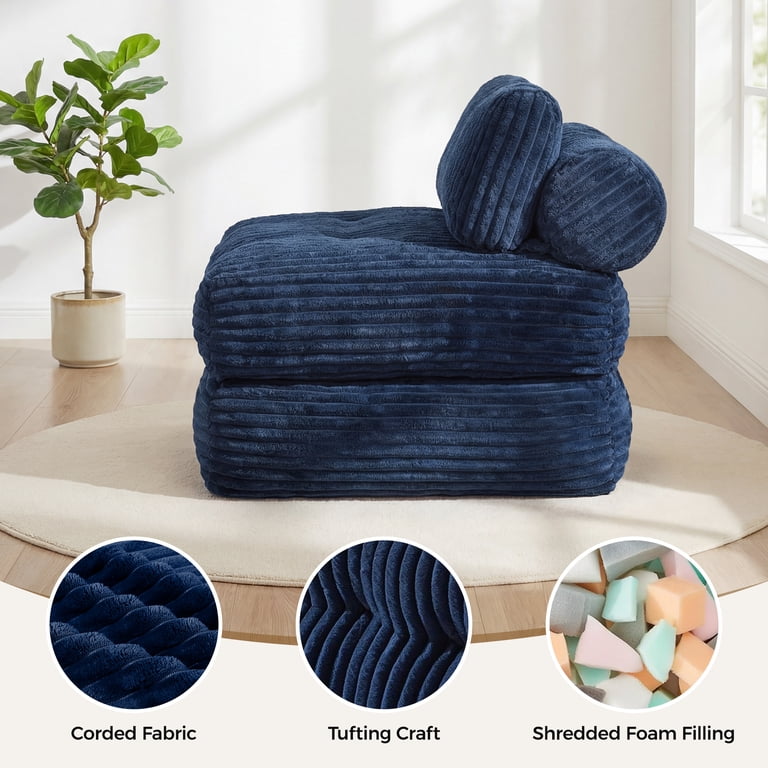 Neche Single Corduroy Convertible Sleeper Sofa - Folding, Pillow