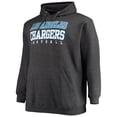 thumbnail image 2 of Men's Fanatics Heathered Charcoal Los Angeles Chargers Big & Tall Practice Pullover Hoodie, 2 of 3
