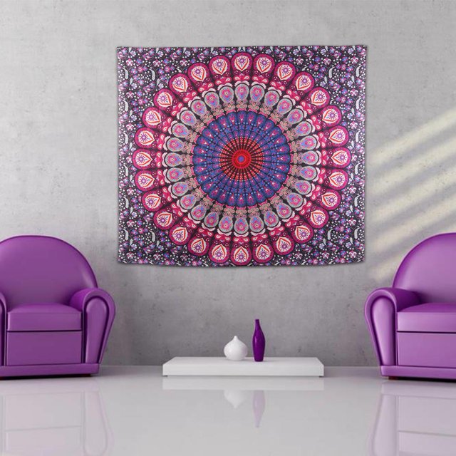 Tapiz Tapiz de manta de dormir con patrón geométrico bohemio (L Mandala09) Wdftyju Libre de BPA