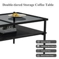 thumbnail image 7 of Tcbosik 2-Tier Rectangle Coffee Table, Modern Cocktail Table with Glass Top and Metal Legs, Accent Tea Table with Open Shelf for Living Room, Black, 7 of 7