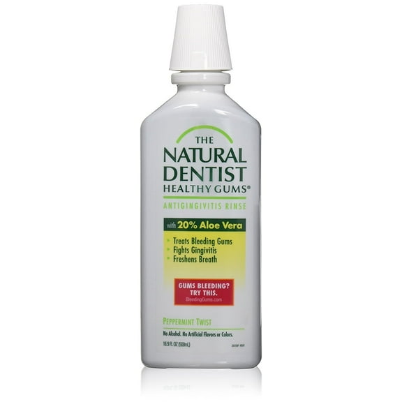 Natural Dentist Healthy Gums Antigingivitis Rinse Peppermint Twist 16.9 Ounce (Pack of 2)