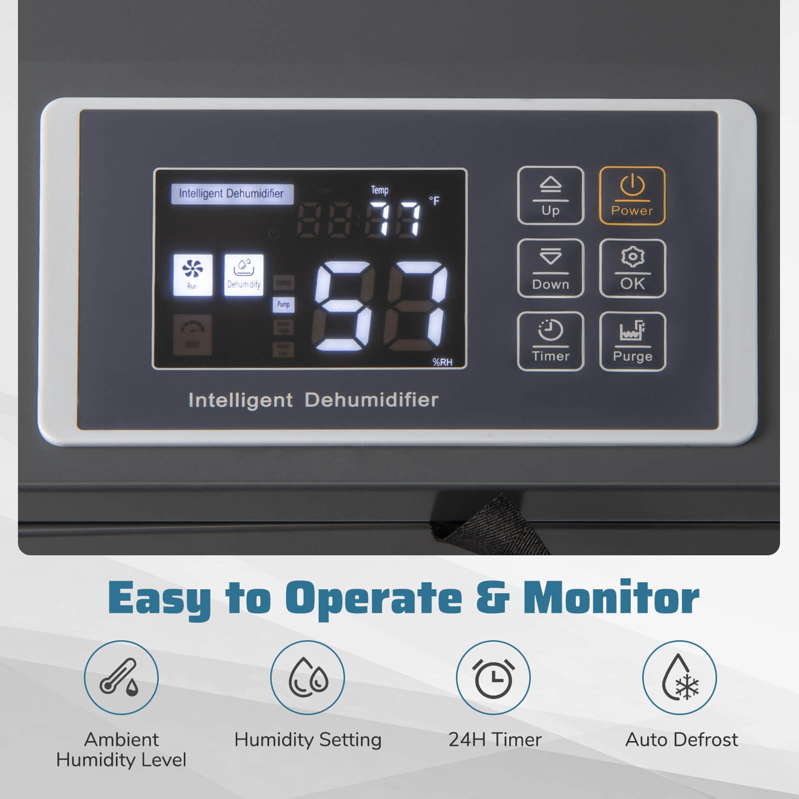 Costway 49-Pint(DOE) Commercial Dehumidifier with Pump Drain Hoses for Basements Job Sites 7,500 Sq.ft Coverage Area (MAX 154Pint at 95°F, 90%RH)