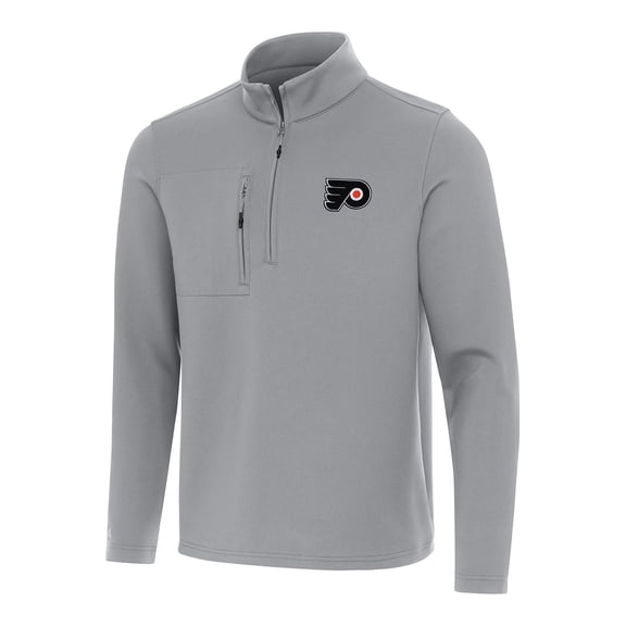Men's Antigua  Gray Philadelphia Flyers Insider Quarter-Zip Top
