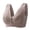 Coffee, variant on Gymayou Women Lace Seamless Wireless Bra Plus Size Front Snap Vest Style Bralette Front Closure Bras for Older Women Beige L