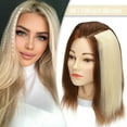 thumbnail image 2 of SEGO Real Remy Human Hair Mini Hair Pad Clip in 100% Human Hair Extensions Short Straight Thick One Piece Hair Pieces for Thinning Hair Topper/Side/Back Use, 2 of 8