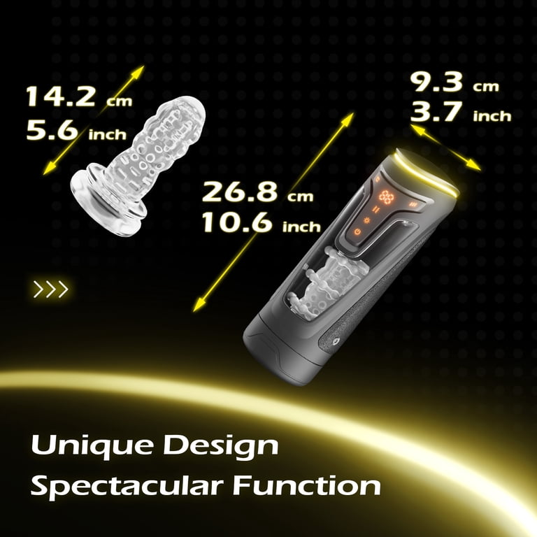 Automatic Male Masturbator,AMOVIBE Sex Toys for Men with 9 Vibrating,8  Thrusting Modes & 2 Heating Levels,TPE Texture Male Sex Toys Stroker,Pocket  Mens Adult Toys （Black）