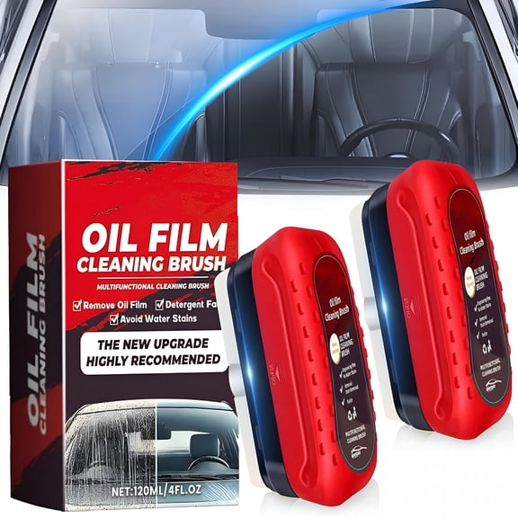 RIONIMA Automotive Oil Film Cleaning Brush 2-Pack,Car Clear Vision Glass Cleaner for Car Windshield– Car Windows Cleaner for Improving Windshield Clarity & Visibility