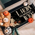thumbnail image 2 of Sm:)e I Hope You Brought Boos Jack-O'-Lantern Ghost Halloween Doormat, Black, 17x47 Inch, 2 of 7