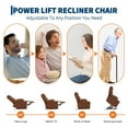 thumbnail image 5 of EuKer Recline Chair Electric, 22.8" Seat Width Lift Chair for Elderly with Heat and Massage, Brown, 5 of 8