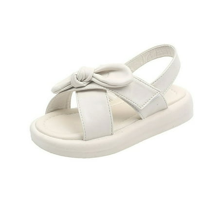 

Summer Toddler Little Girls Soft Leather Bow Non-Slip Sandals with Bow
