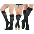 thumbnail image 6 of ToBeInStyle Women's Flirty Crocheted Knee High Fashion Socks - Black, 6 of 6