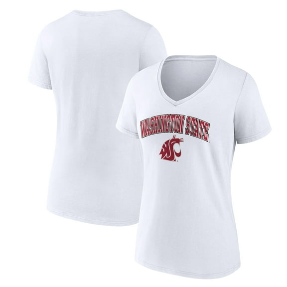 Women's White Washington State Cougars Campus V-Neck T-Shirt