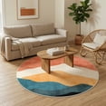 thumbnail image 5 of RUG ROBOT 4ft Round Rugs, Modern Area Rug for Living Room, Non-Slip Washable Rug with Nature Inspired Design for Bedroom, Dining Room, Stylish Indoor Circular Abstract Rug Home Decor, Orange, 5 of 12